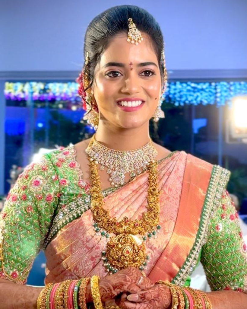 "We have done a bridal makeup for this client with HD makeup in vijayawada.